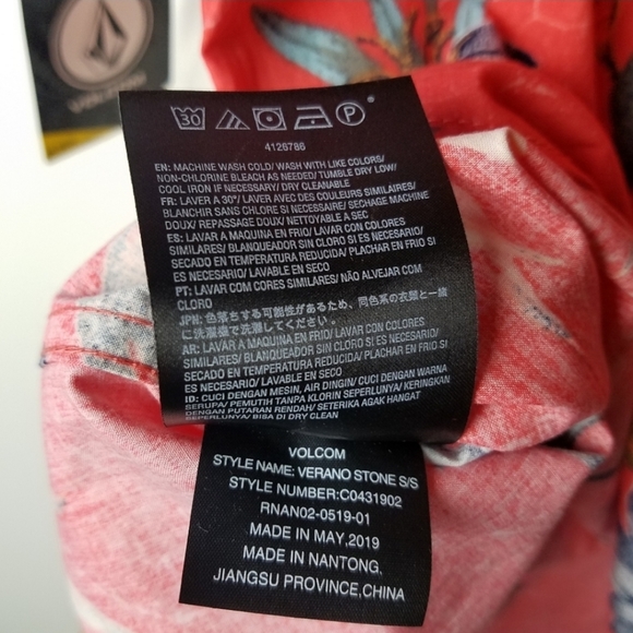 Volcom Hawaiian Verano Dress Shirt XLarge/14 Youth - Picture 7 of 7